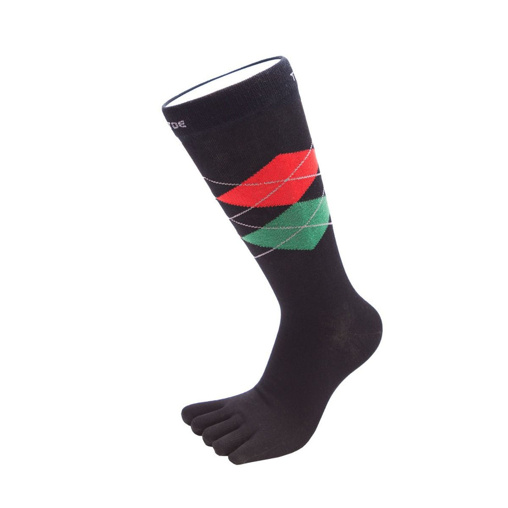 ToeToe Essential Mens Argyle Office Socks - Black Red Green —  footworksrunning