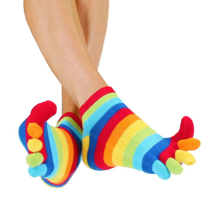 ToeToe Essential Anklet Trainer Fun Socks - Rainbow — footworksrunning